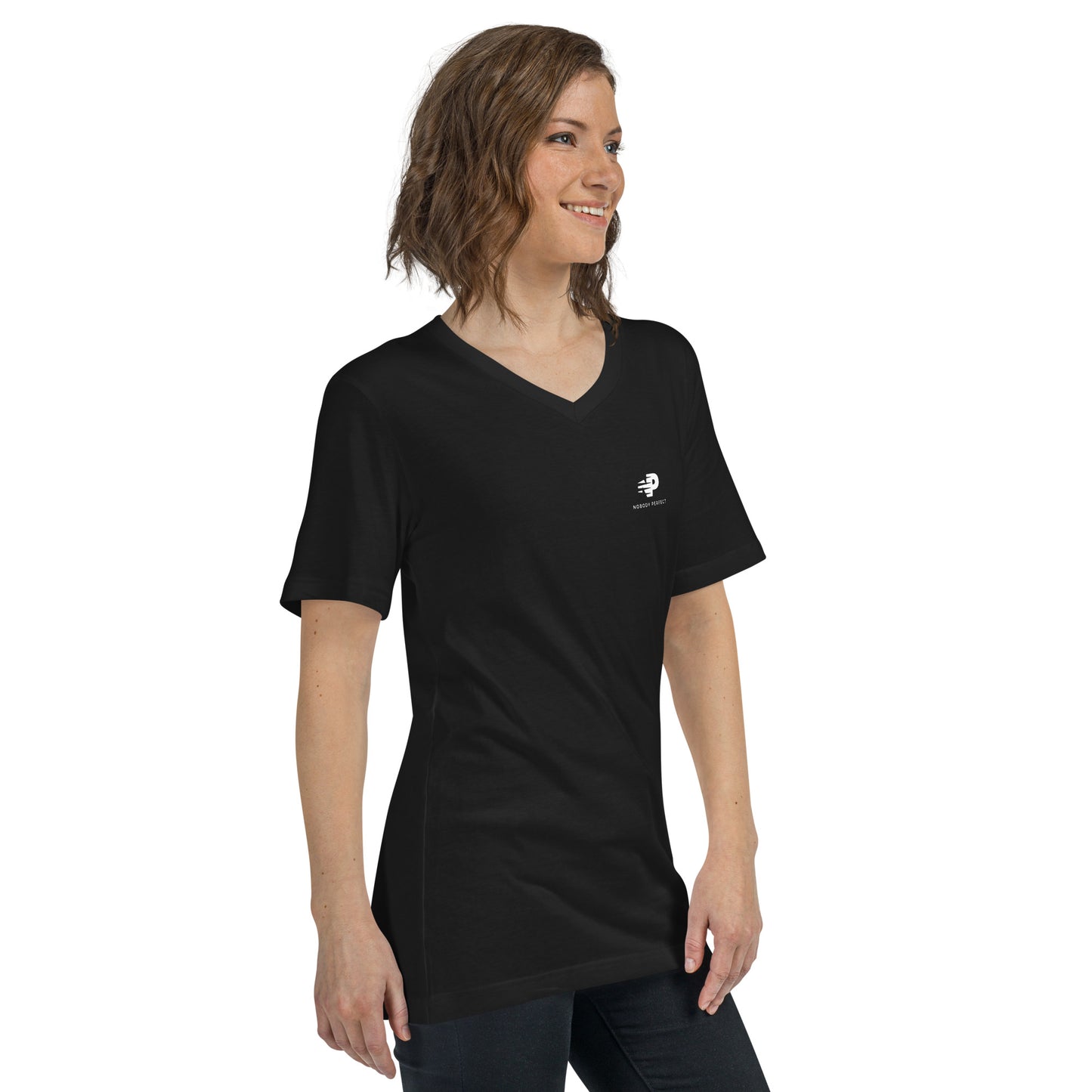 Unisex Short Sleeve V-Neck T-Shirt-NP